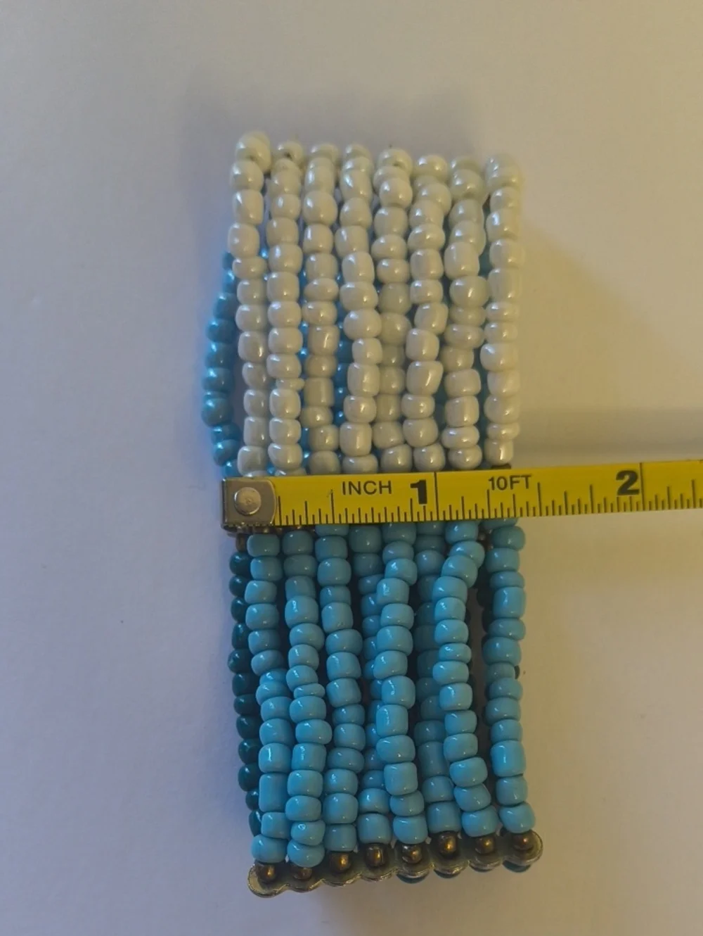 Wide Beaded Wrist Cuff 8 Strands Of Beads